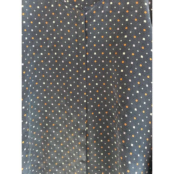 Joie 100% Silk Purine Geometric Blouse Hidden Button Placket Roll Tab Sleeves - Picture 5 of 7